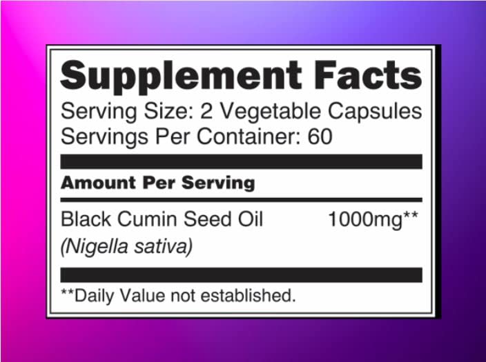 Blossom Nature Black Seed Oil Capsules 1000mg 120 Count