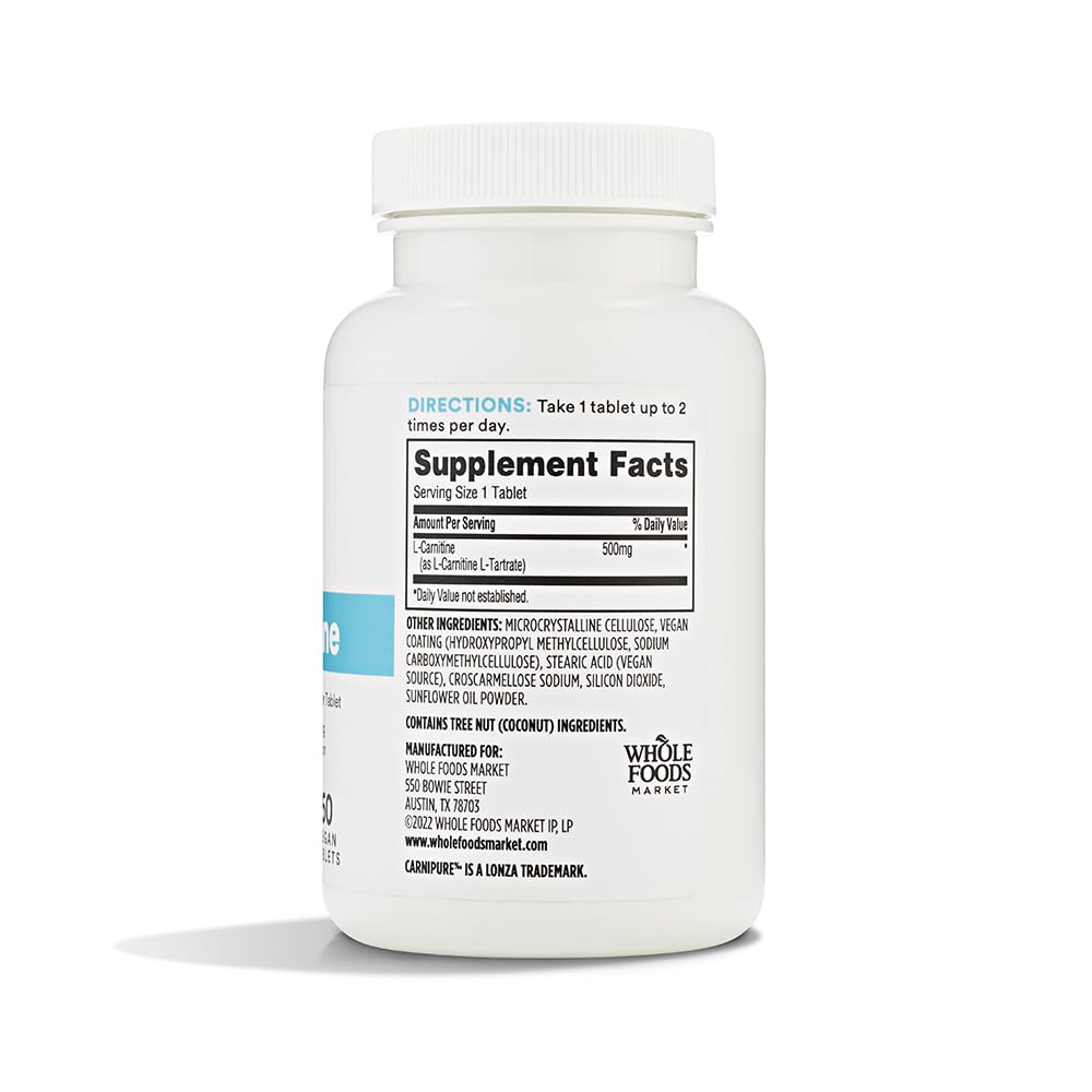 365 by Whole Foods Market Free-Form L-Carnitine 500mg Capsule, 60 Count