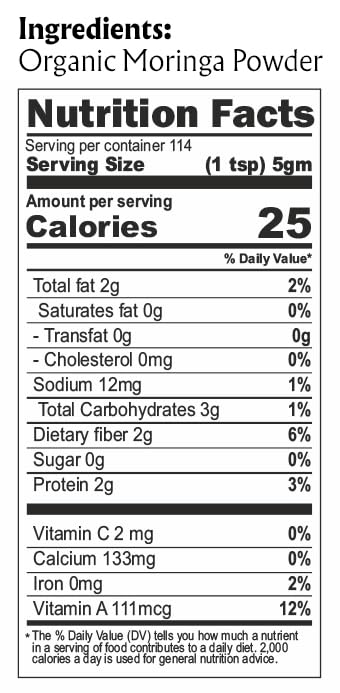 Jiva Organics Moringa Powder 20 oz