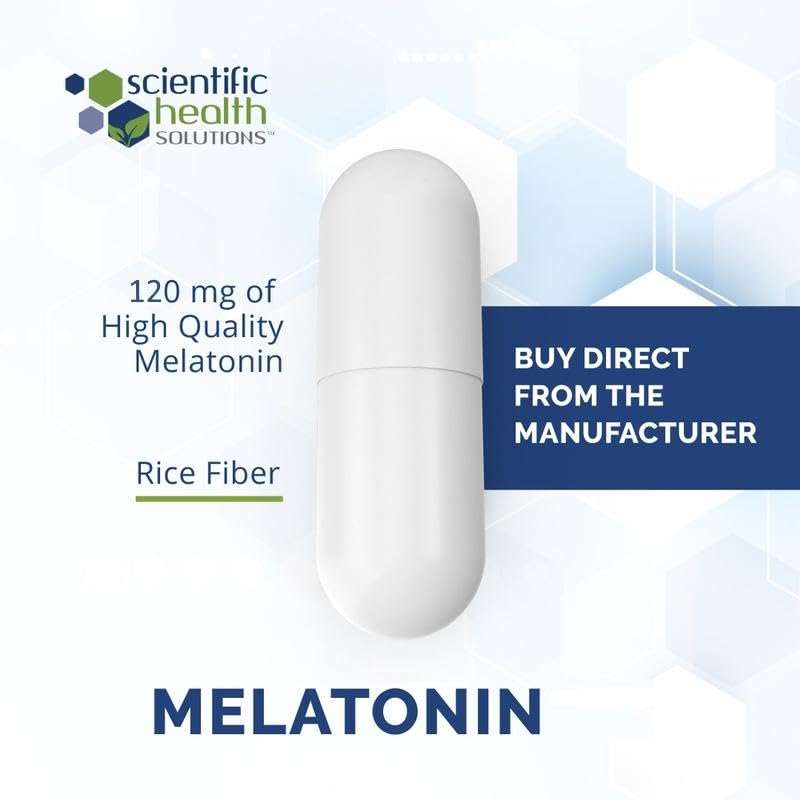 Scientific Health Solutions Melatonin 120mg Capsules, 180 Count