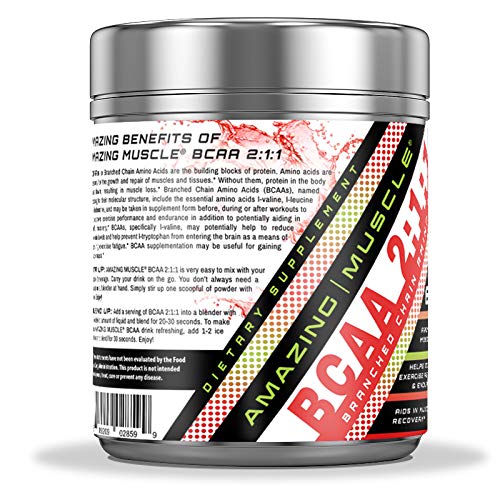 Amazing Muscle BCAA 2:1:1 Branched Chain Amino Acids Powder, 16 oz