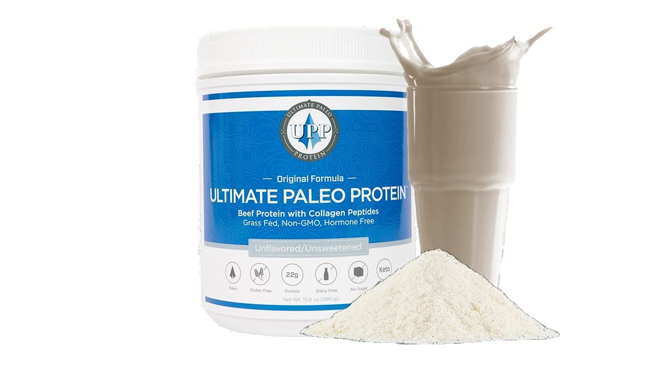 Ultimate Paleo Protein Unflavored Premium Grass Fed Beef Protein Powder, 13.8 Ounce