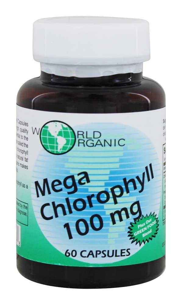 World Organic Mega Chlorophyll 100 Mg Capsules, 60 Count