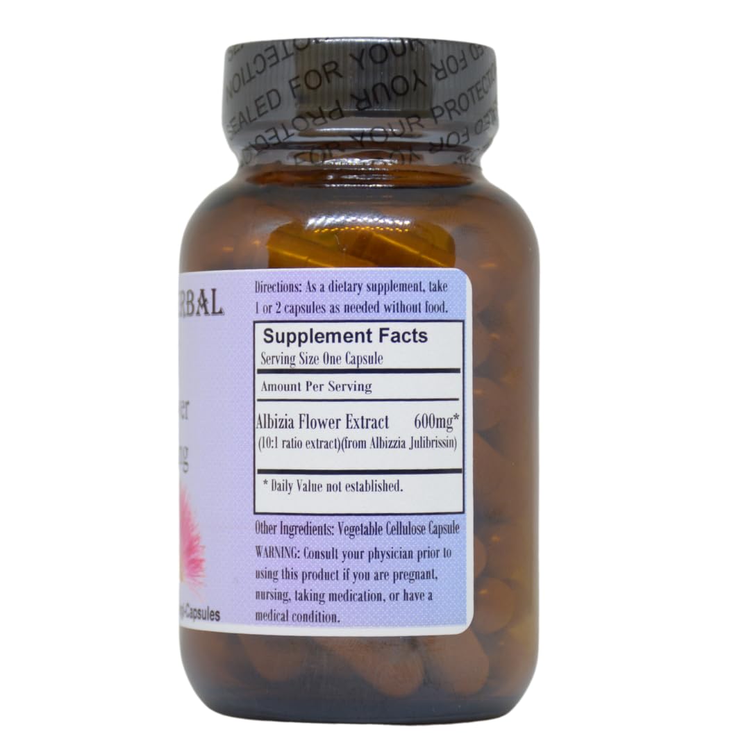 Barlow's Herbal Elixirs Albizia Julibrissin 10:1 Extract 600 mg Albizia Extract 60 Veggie Capsules