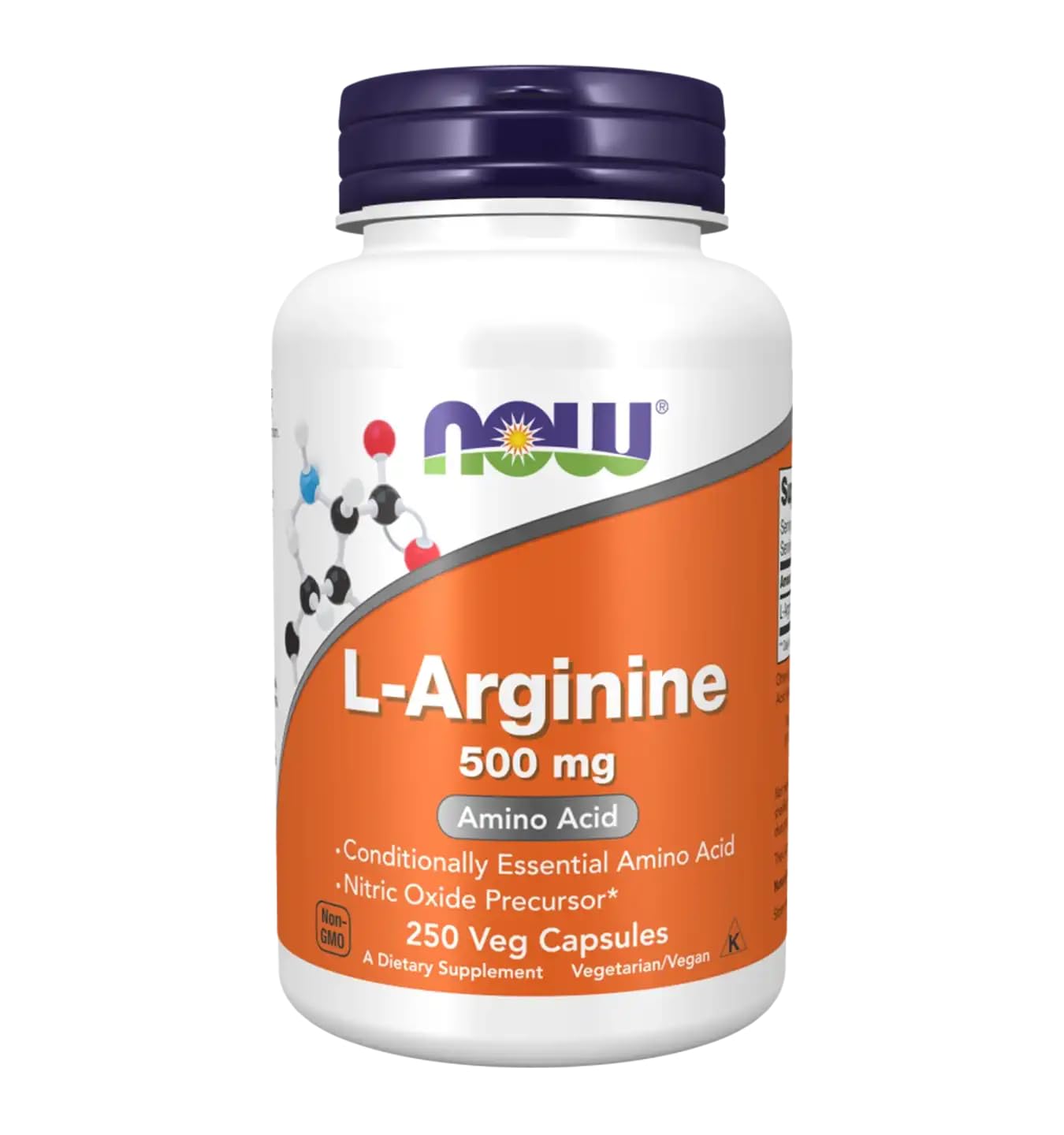 NOW Foods L-Arginine 500 mg Tablet, 250 Tablets