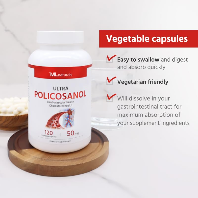 ML Naturals Policosanol 50mg 120 Capsules