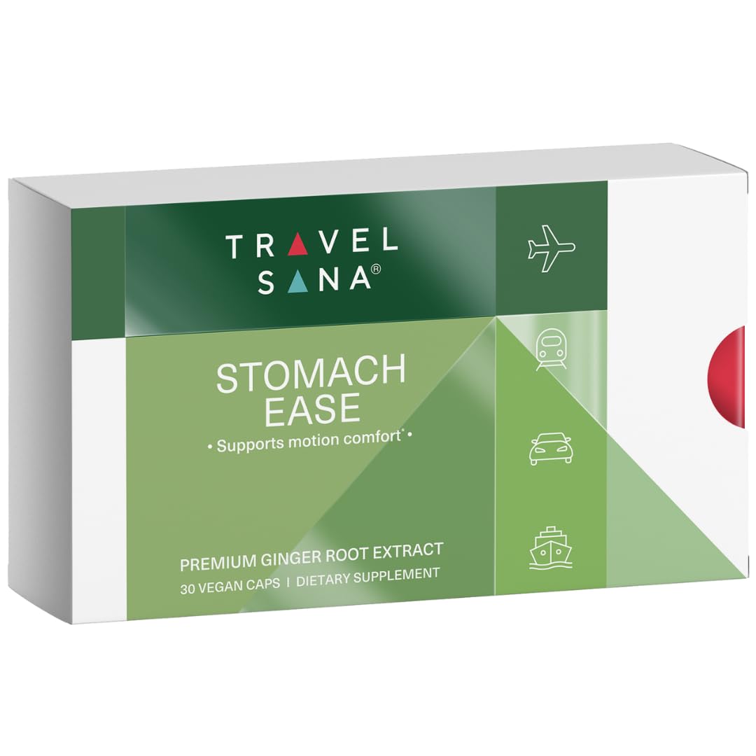 TRAVELSANA Organic Ginger Supplement Capsule 30 Count