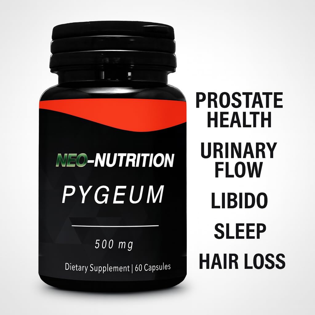 NEO-NUTRITION Pygeum Africanum Bark 500mg Prostate Health Capsules, 60 Count