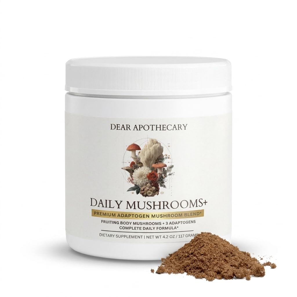 Dear Apothecary Daily Mushrooms+ Organic Mushroom Powder 4.2 Ounce
