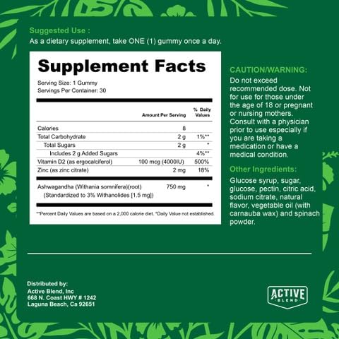 Active Blend Ashwagandha Gummies, 30 Count