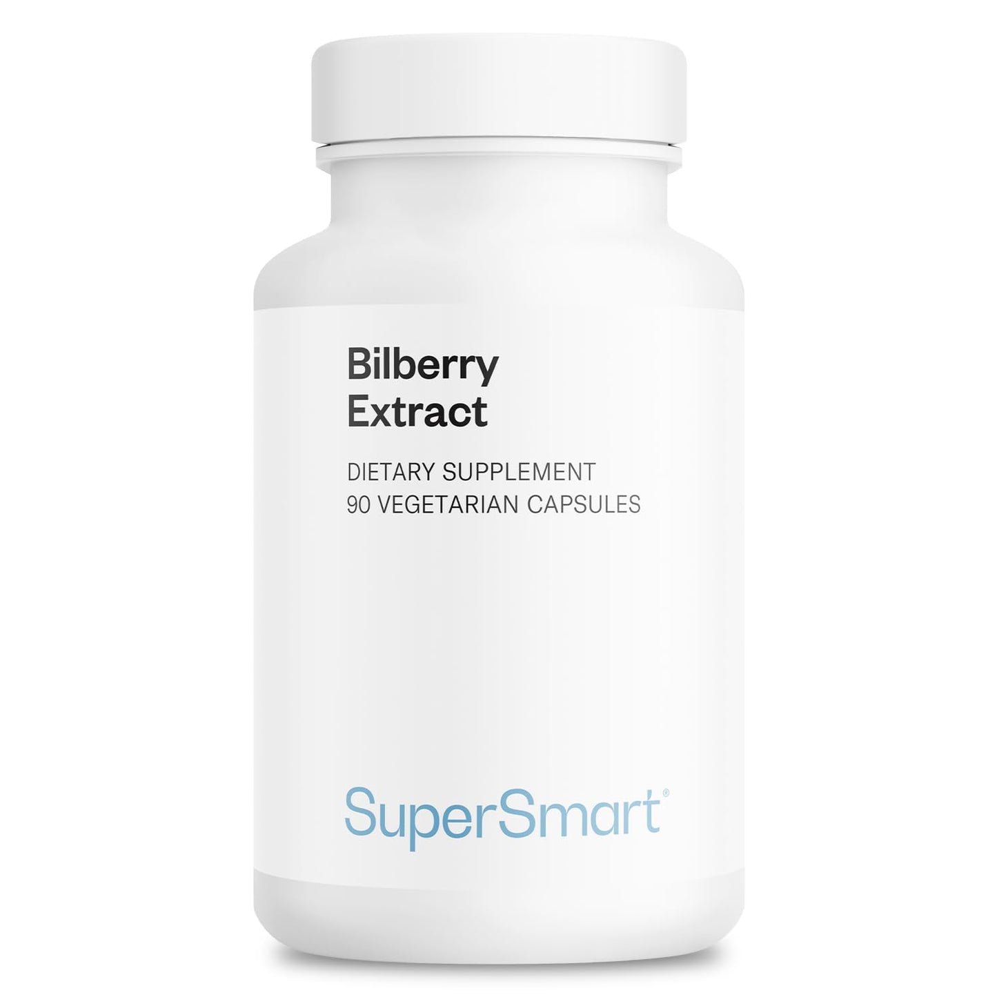 Supersmart Bilberry Extract (High Strength) - 25% Anthocyanin, Bilberry Eye Support Supplement, Vaccinium Myrtillus Fruit, Non-GMO & Gluten Free, 90 Vegetarian Capsules