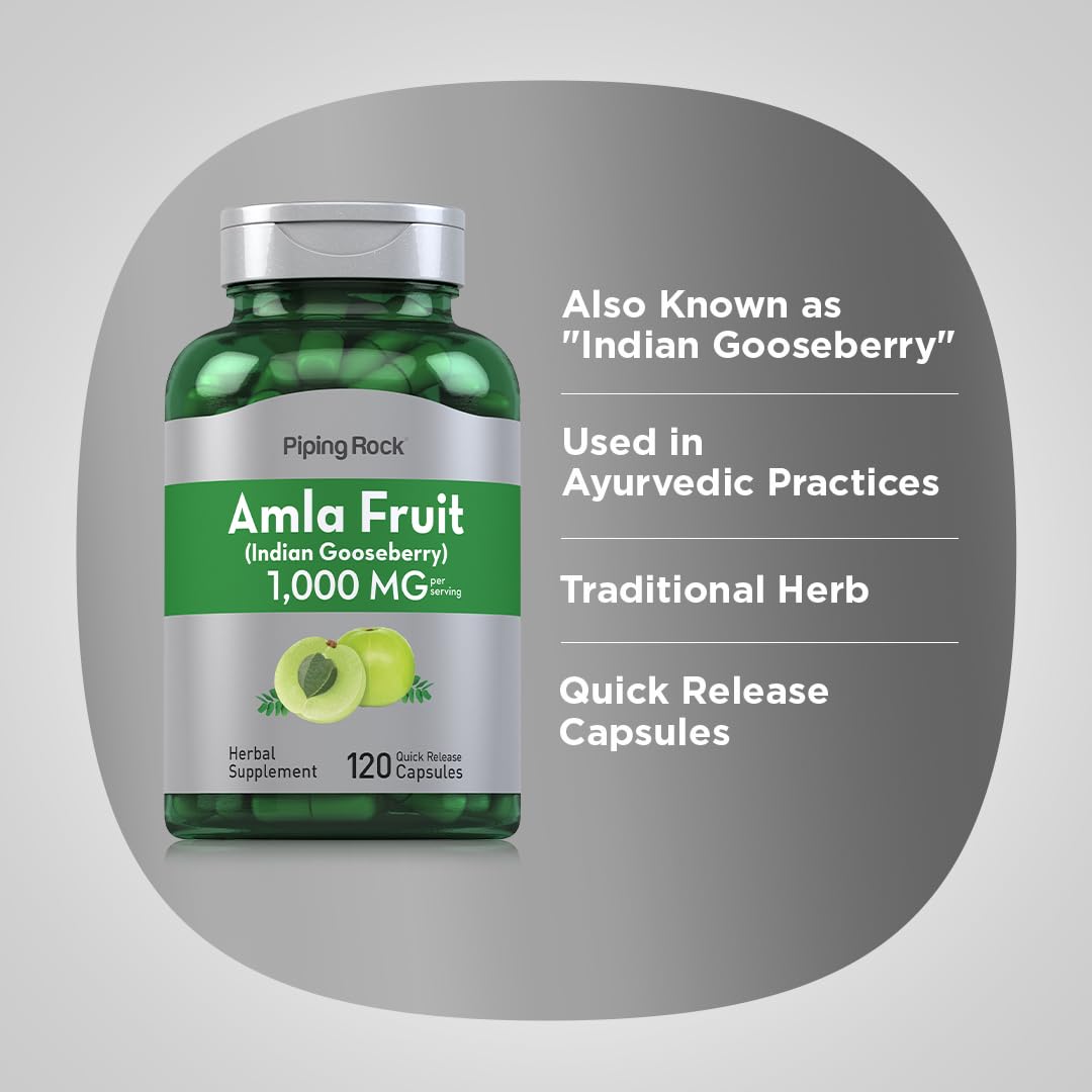 Piping Rock Amla 1000mg Capsules 120 Count