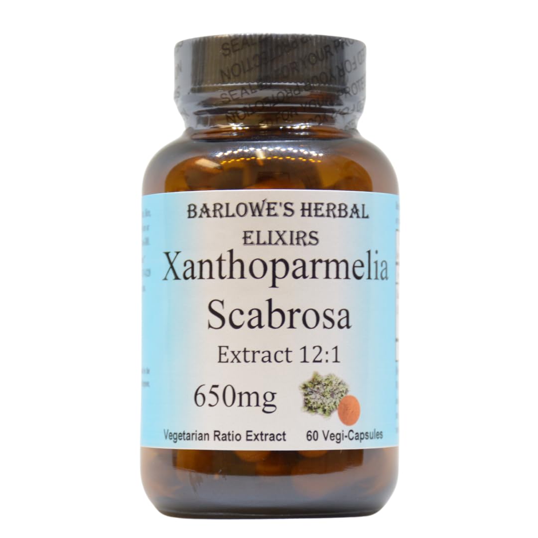 Barlowe's Herbal Elixirs Xanthoparmelia Scabrosa 12:1 Extract 650 mg per Capsule, 60 Veggie Capsules