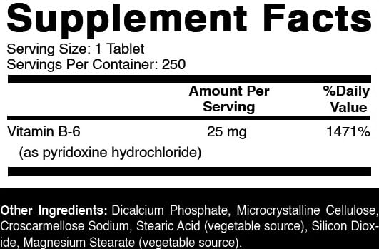 Oxify Vitamin B-6 25mg Tablet, 250 Tablets