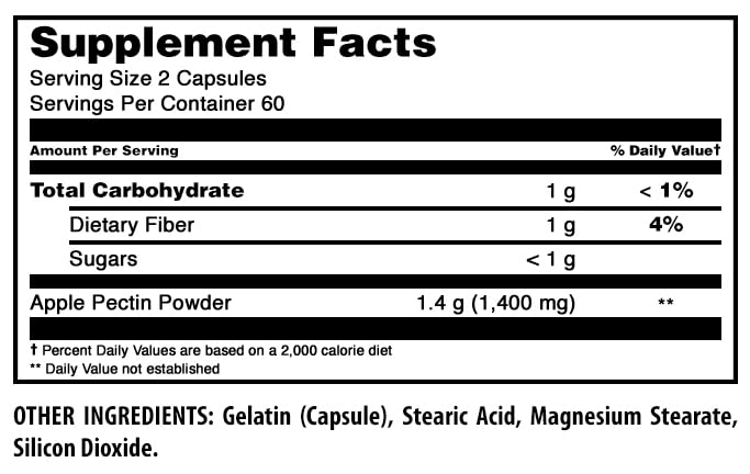 Amazing Nutrition Apple Pectin 1400 mg Capsule, 120 Count