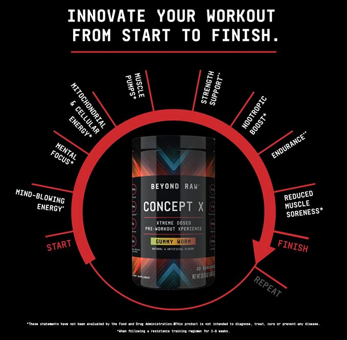 BEYOND RAW Concept X Pre-Workout Powder, Orange Mango, 20.75 Servings