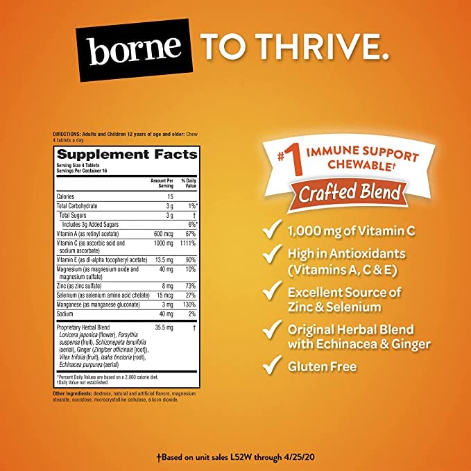 Airborne Vitamin C 1000mg Chewable Tablets, 192 Count