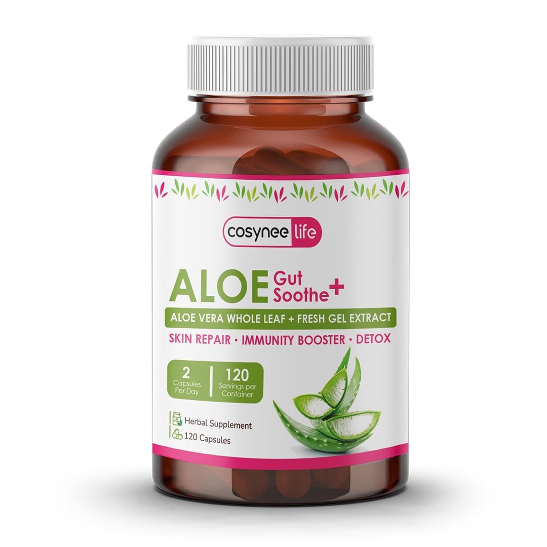 Cosynee Life Aloe Vera Leaf Extract 300mg Capsules, 120 Count