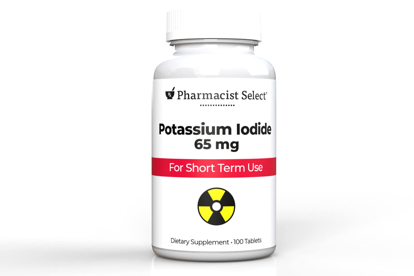 Pharmacist Select Potassium Iodide Tablets 130mg, “KI Pills”, Short Term Use Only, 100 Tablets