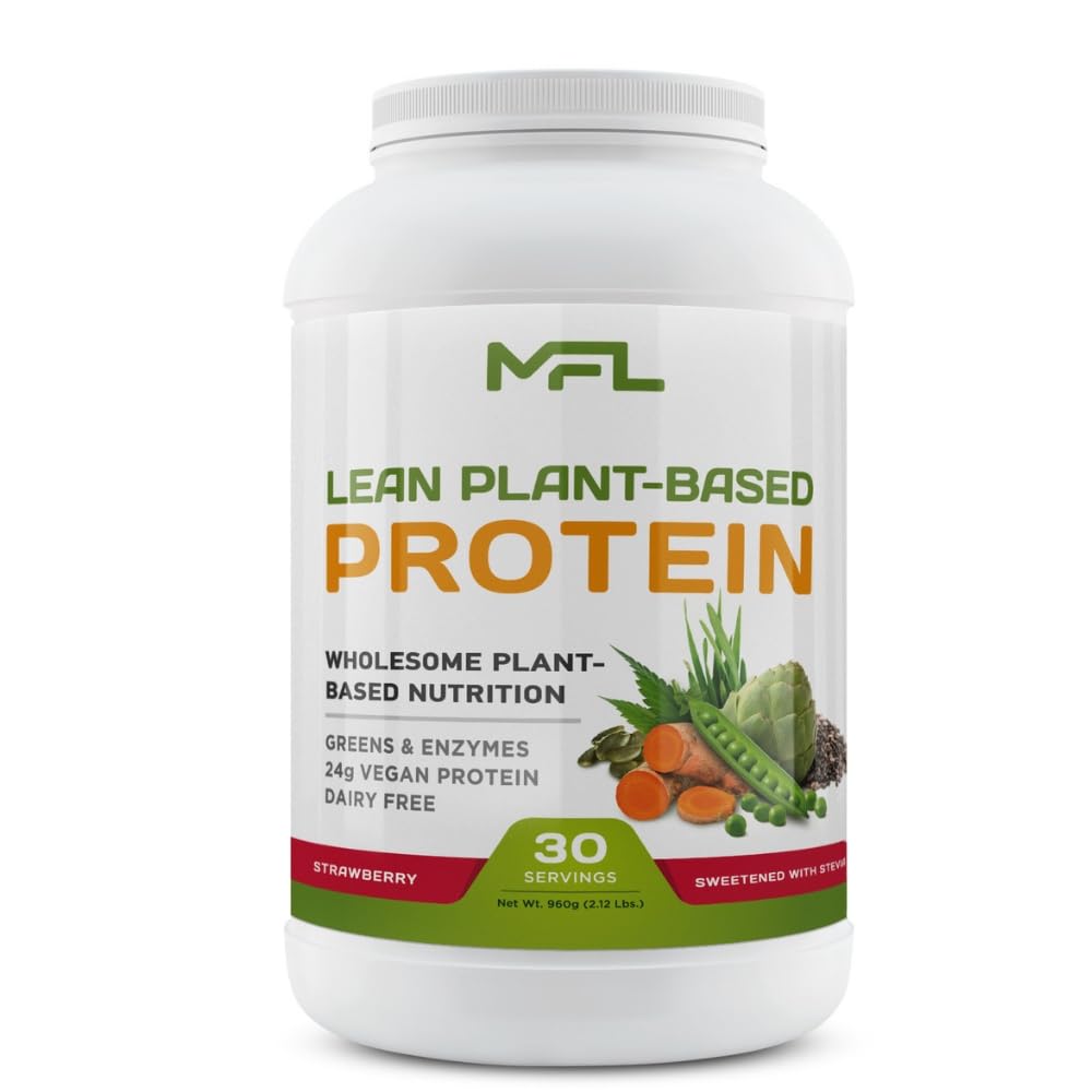 MUSCLE FOOD LABS MFL Vegan Plant-Based Protein Powder 33.92 oz Strawberry