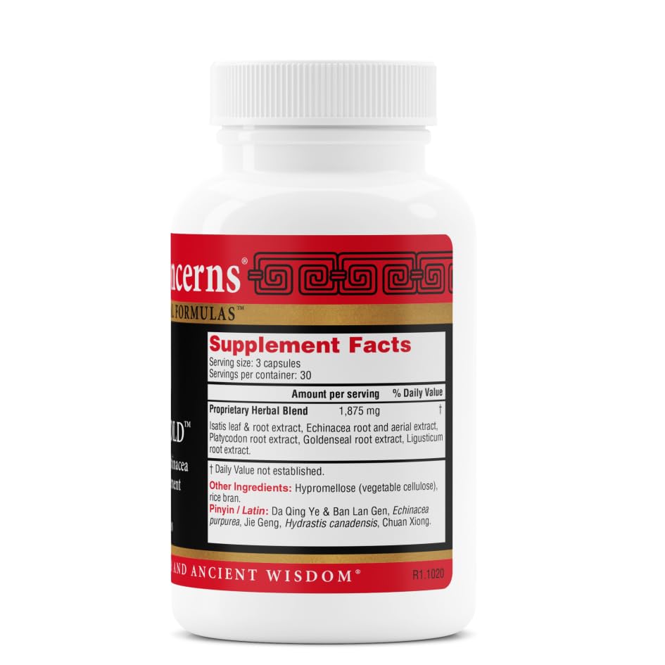 Health Concerns Isatis Gold Immune System Support & Respiratory Tract Supplements with Echinacea, Platycodon, Goldenseal & Ligusticum Root Extract, 90 Capsules