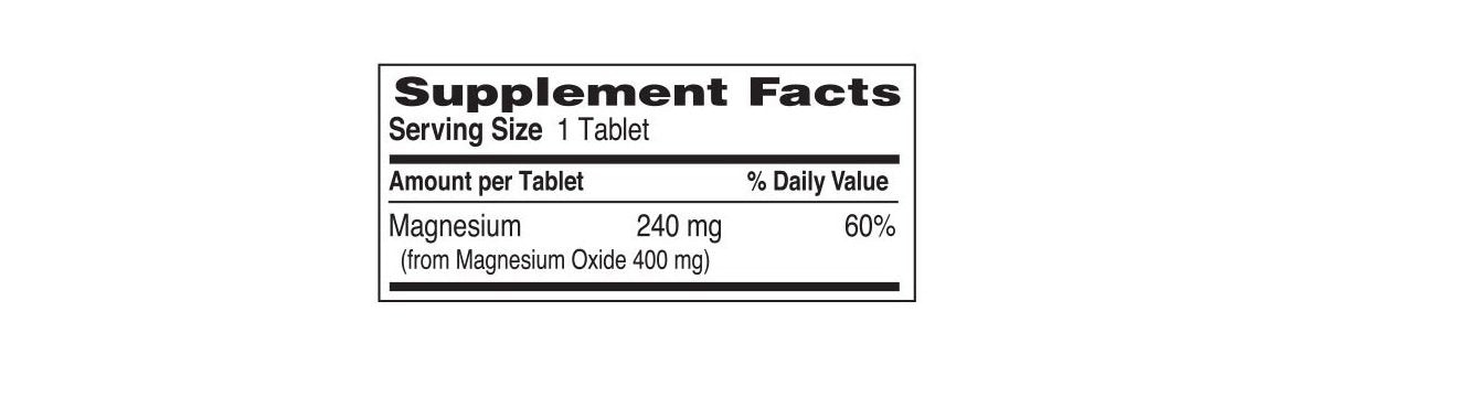 Reliable-1 Laboratories Magnesium Oxide 400 mg Dietary Supplement Tablets, 360 Tablets