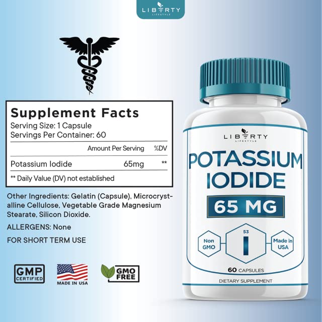 Liberty Lifestyle Potassium Iodide Capsules, 180 Count