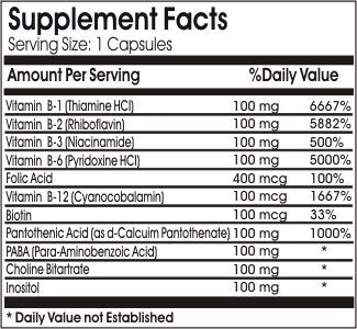 Naturetition Supplements B-Complex 100 Vitamin Capsules, 100 Capsules