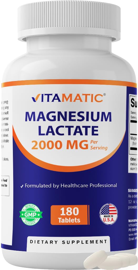 Vitamatic Magnesium Lactate 2000mg Tablet, 180 Tablets