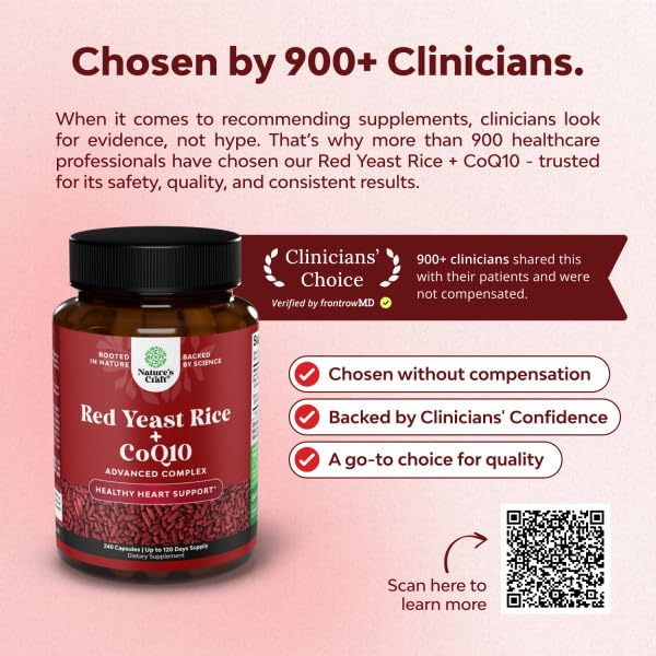 Natures Craft Red Yeast Rice with CoQ10 Supplement Capsule, 240 Count