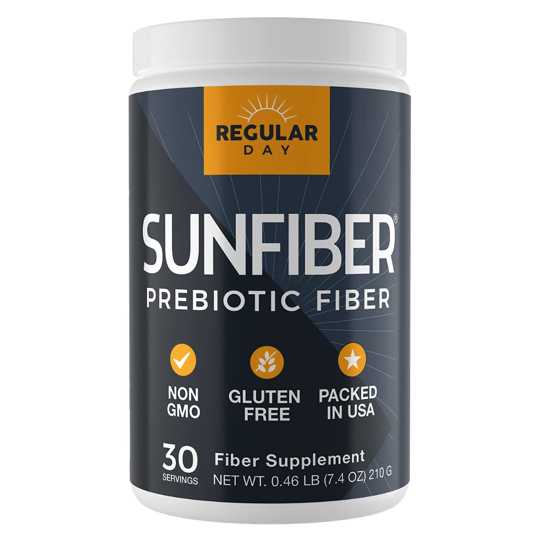 Regular Day Sunfiber Prebiotic Fiber, Low-FODMAP, Gentle Powder, 7.4 Ounce