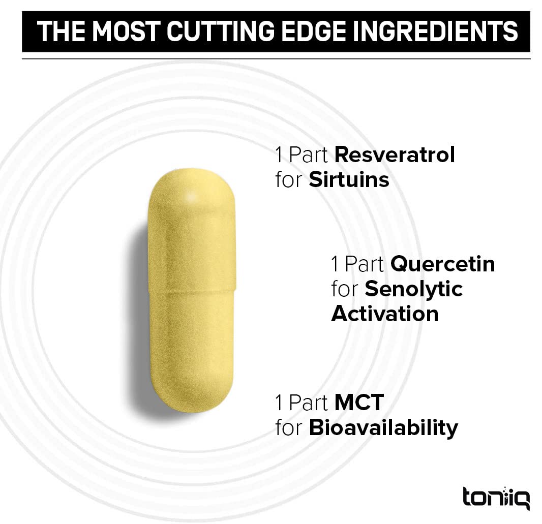 Toniiq 1600mg Resveratrol Complex Capsule, 90 Count