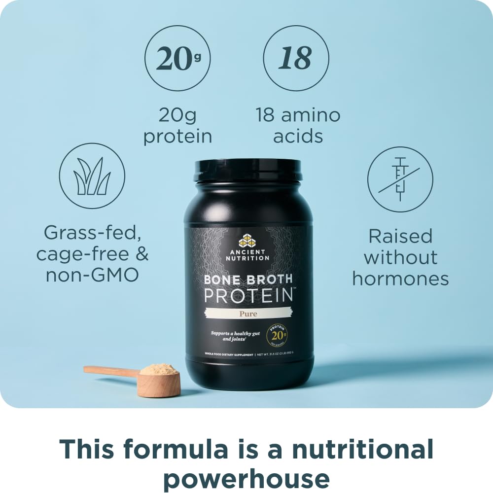 Ancient Nutrition Bone Broth Protein Powder, 40 Servings