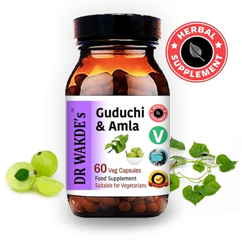 DR WAKDE'S Guduchi & Amla Capsules (60 Veg Caps, Immunity Support, Natural Anti-oxidants, Ayurvedic Supplement, Vegan, Herbal, All Natural, Made in UK)