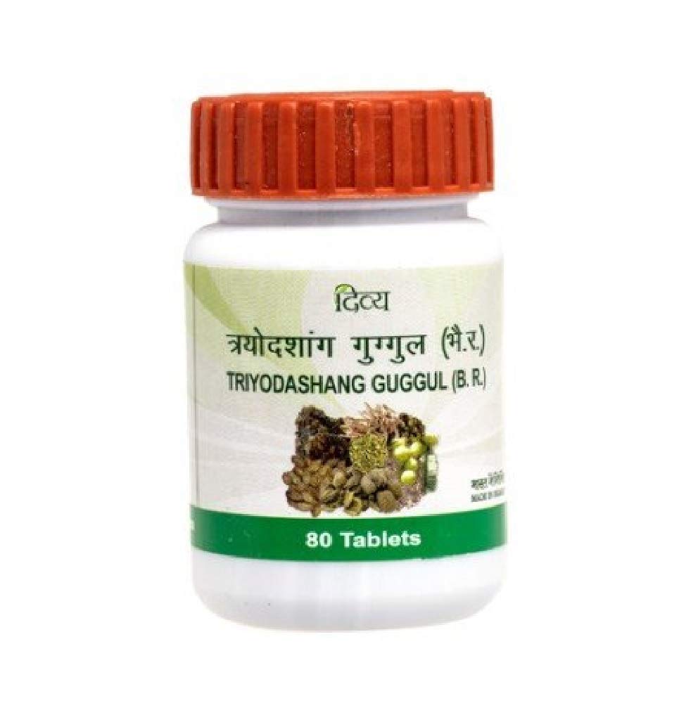 Exportmall Patanjali Divya Triyodashang Guggul Tablets, 80 Tablets (Pack of 2)