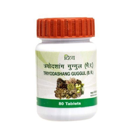 Exportmall Patanjali Divya Triyodashang Guggul Tablets, 80 Tablets (Pack of 2)
