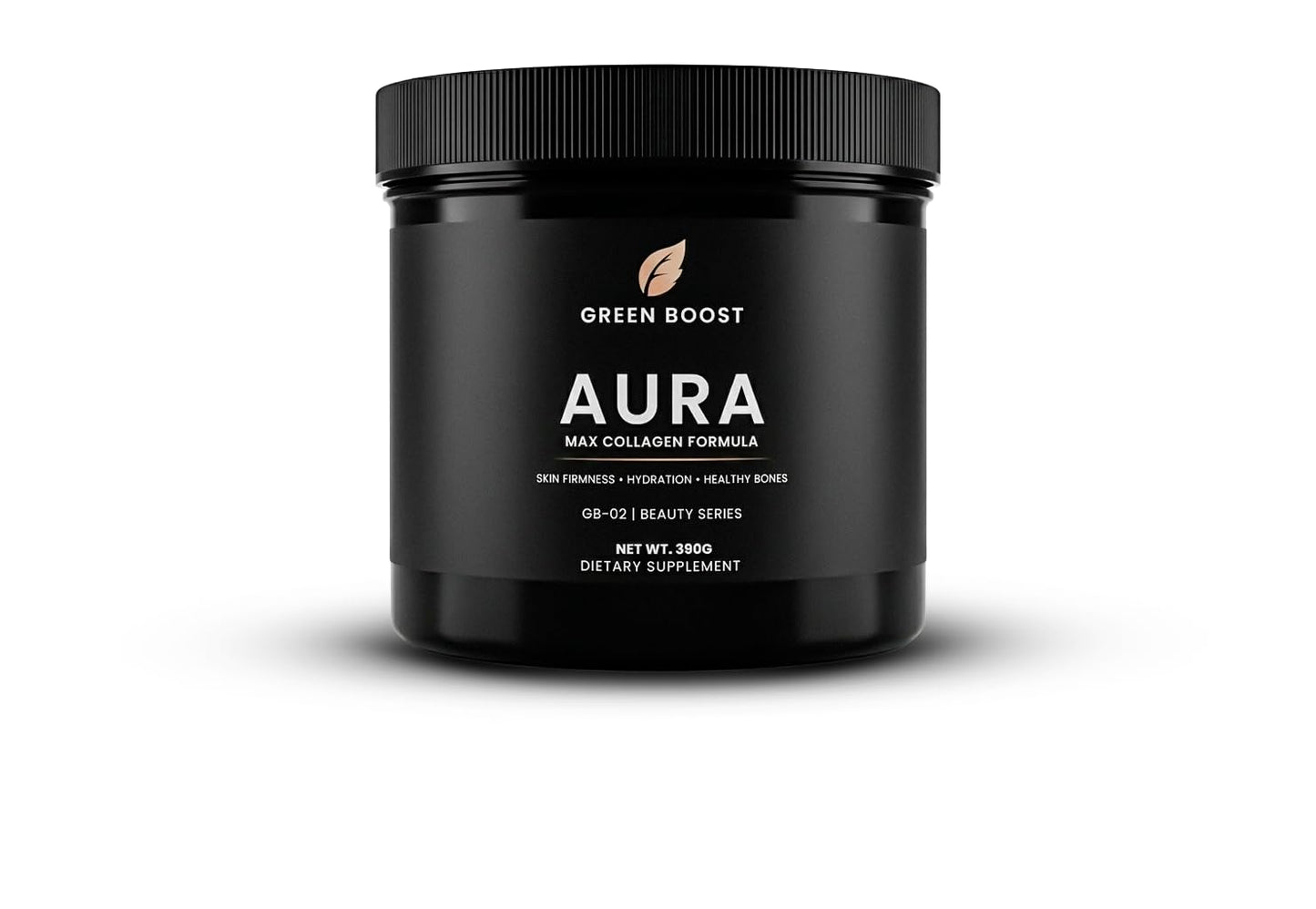 Green Boost Multi-Source Collagen Peptides Powder Green Aura Max Collagen Formula with 5 Collagen Types + Hyaluronic Acid + Biotin + Vitamin C & E, Unflavored, 30 Servings, 13.76 oz