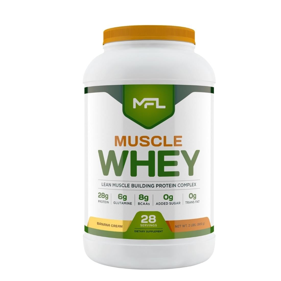 MUSCLE FOOD LABS Muscle Whey Protein Powder, Vanilla Bean, 2 lb, 32 Servings