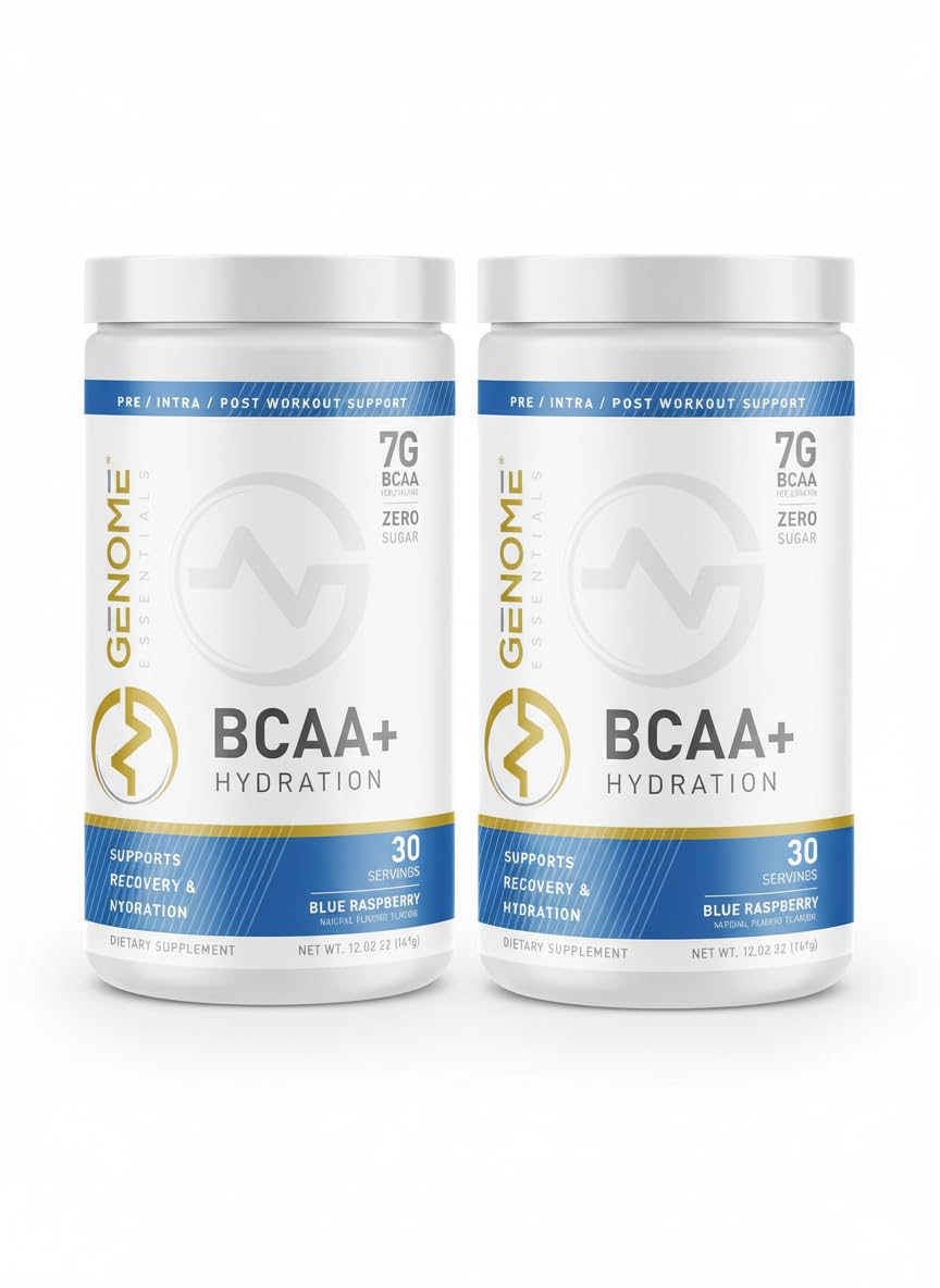 GENOME ESSENTIALS BCAA Powder + Hydration Electrolyte Formula, 24.04 oz