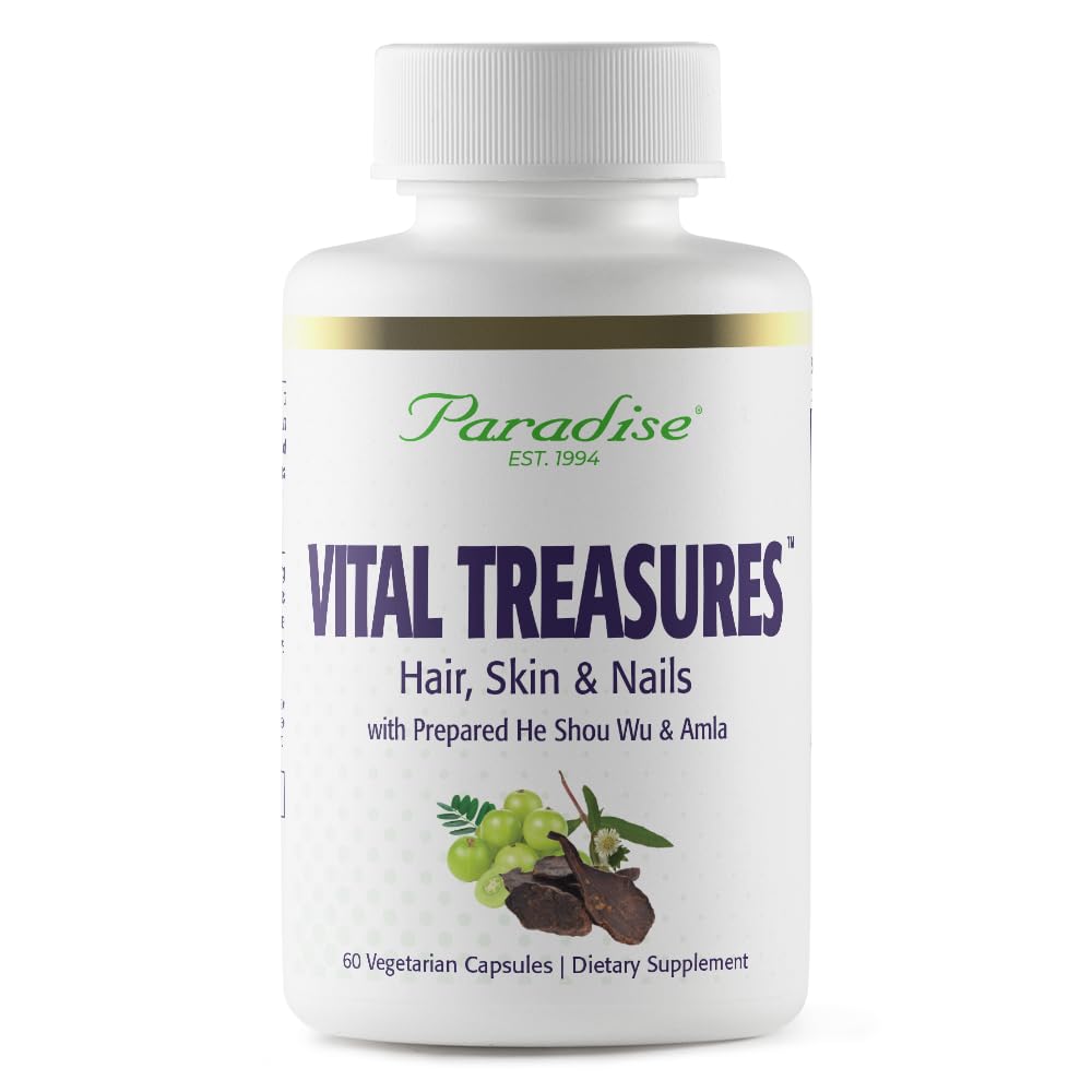 Paradise Herbs Vital Treasures Supplement Hair Skin & Nails Support Capsules, 60 Count