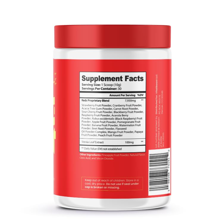 VB Health Red Boost Superfood - 19 Fruits & Berries Powder 10.6 Ounces