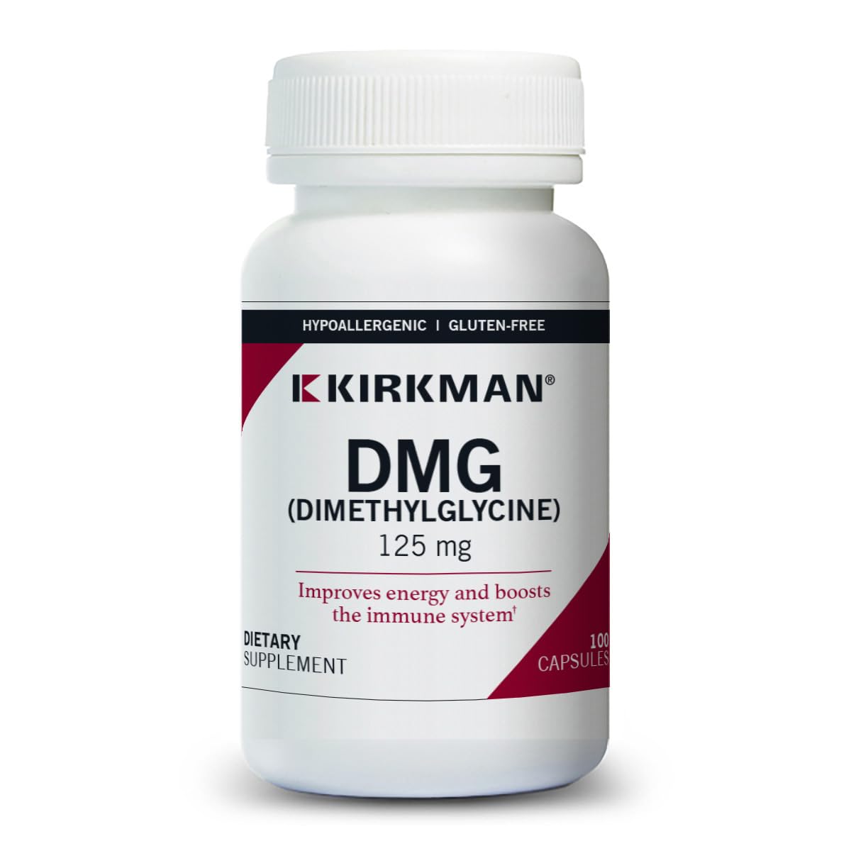 Kirkman DMG (Dimethylglycine), 125 mg Capsules, 100 Capsules