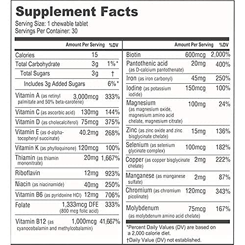 BariatricPal Multivitamin ONE 1 per Day Chewable, 60 Count