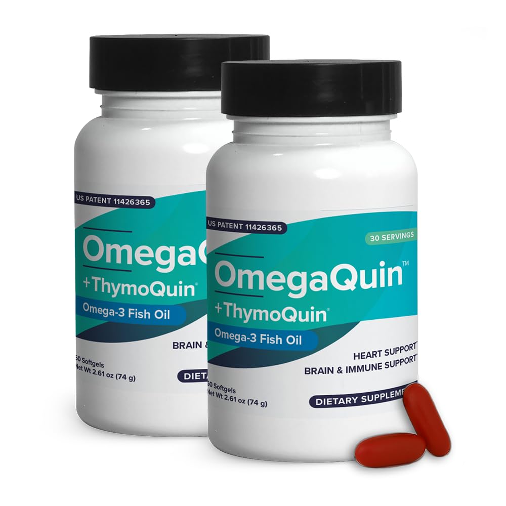 ThymoQuin OmegaQuin High Potency Dietary Supplements for Heart, Brain, & Joint Support Softgel 120