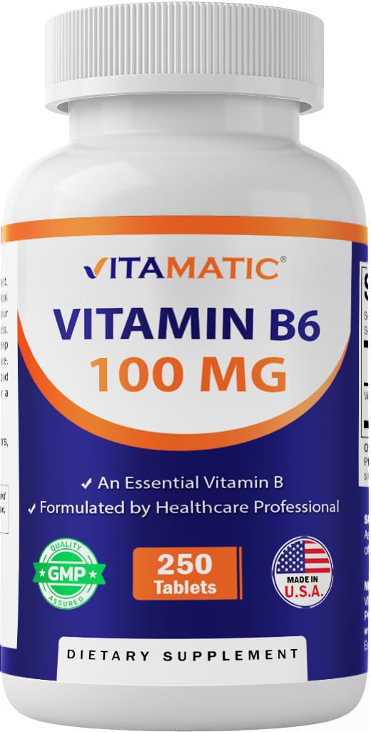 Vitamatic Vitamin B6 100 mg Tablets, 250 Count