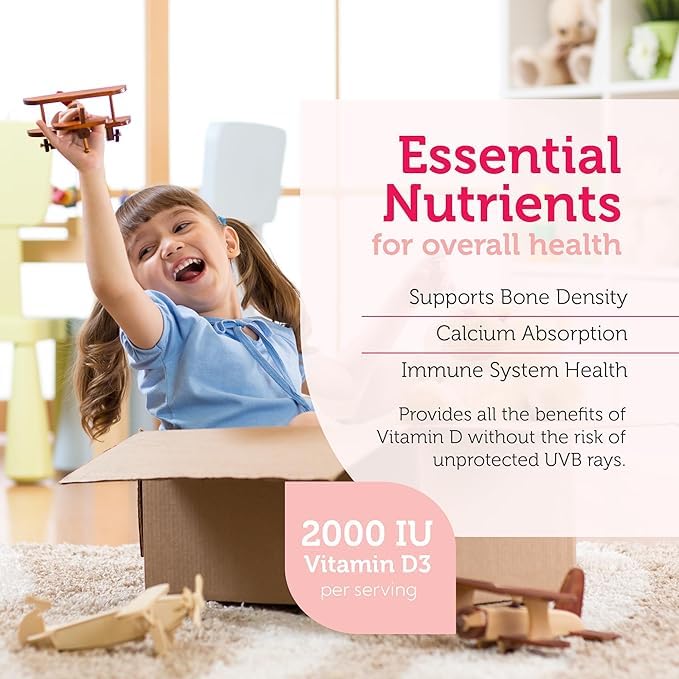 Zahler Junior Vitamin D3 + K2 Tablets for Kids, 2000 IU, 90 Tablets