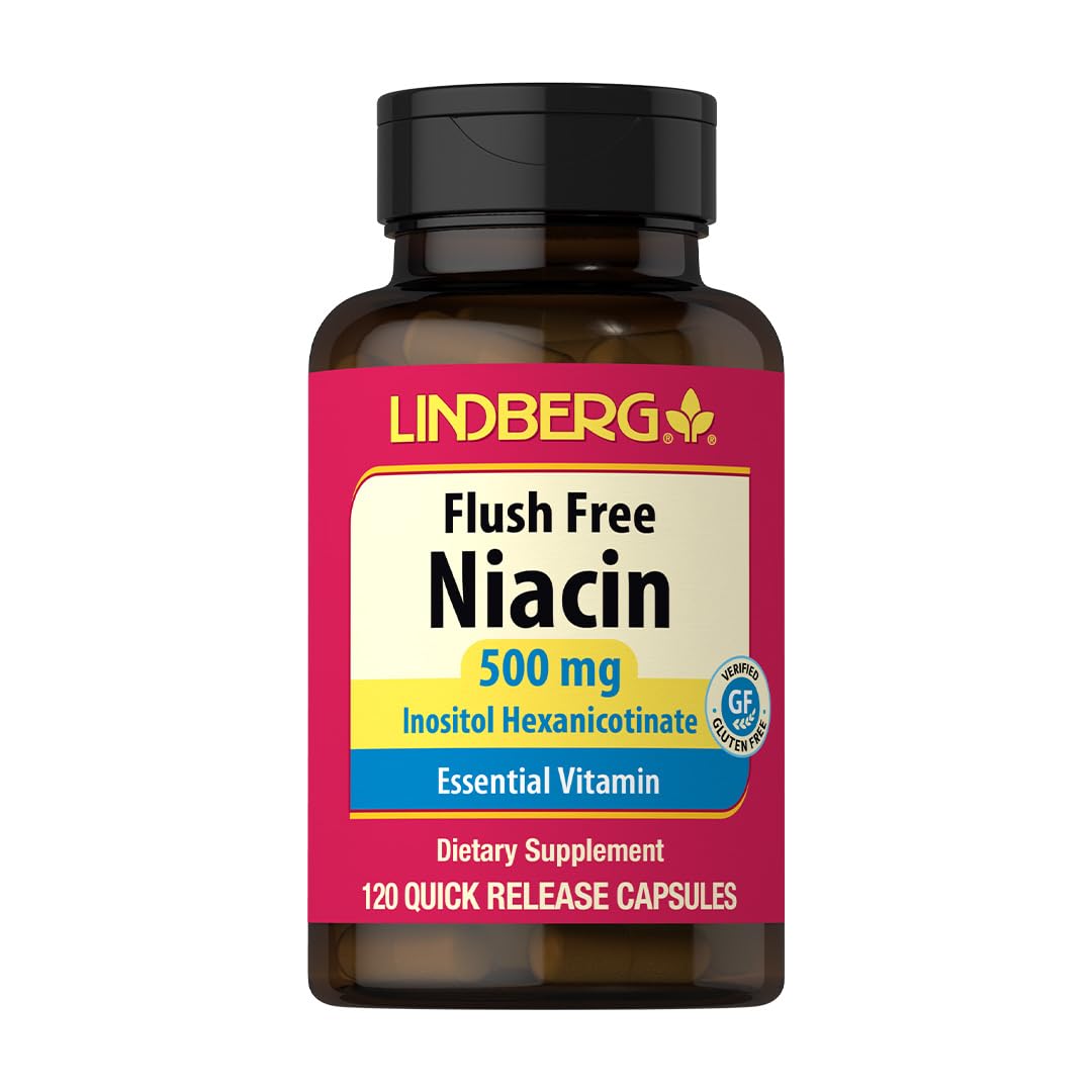 Lindberg Niacin 500mg Flush Free Capsules, 120 Count
