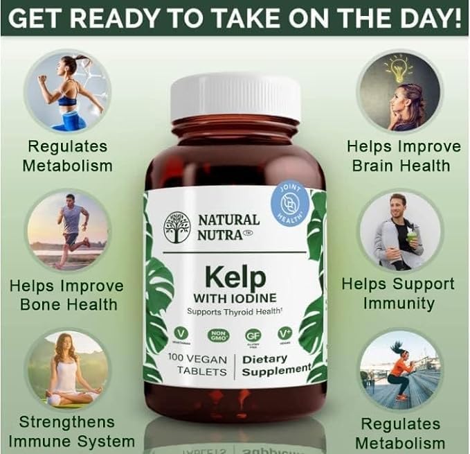 Natural Nutra Kelp Iodine with Potassium Iodide Tablet, 100 Tablets