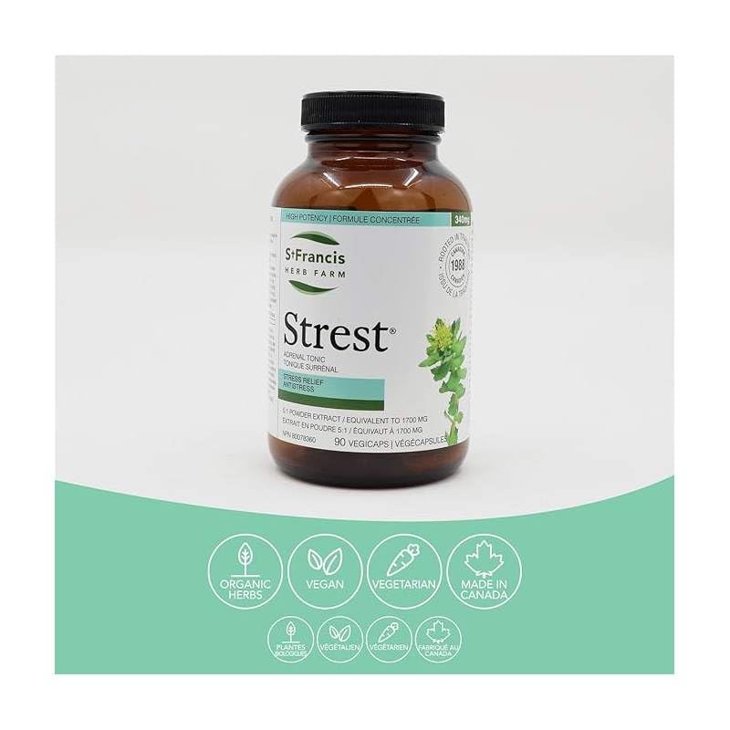 St. Francis Herb Farm Strest Stress Relief Supplement, 90 Capsules