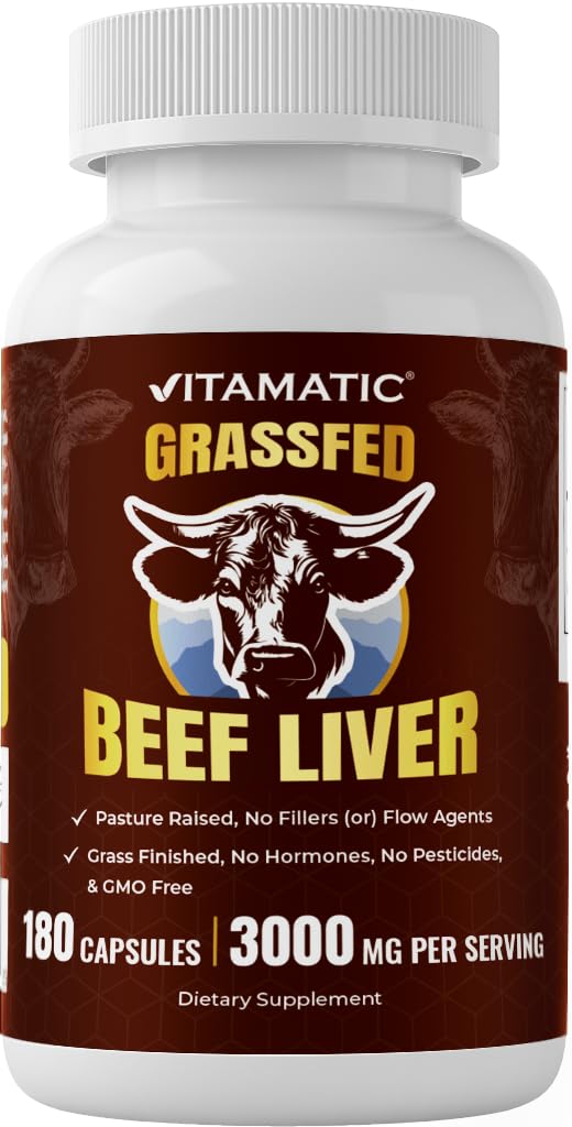 Vitamatic Grass-Fed Beef Liver Capsules 180